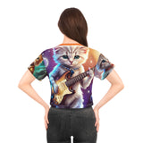 Kitty Guitar Crop Tee (AOP)