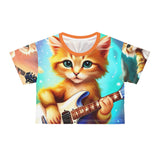 Kitty Guitar Crop Tee (AOP)