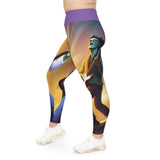 Frank and the Mummy guitar jam   ladies Plus Size Leggings (AOP)