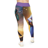 Frank and the Mummy guitar jam   ladies Plus Size Leggings (AOP)