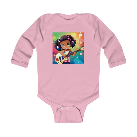 Baby Girl Guitar  Infant Long Sleeve Bodysuit