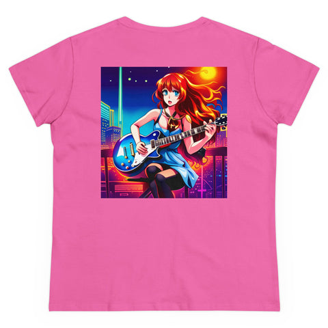 Anime Guitar Girl Women's Midweight Cotton Tee