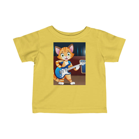 Cartoon Kitty Guitar Infant Fine Jersey Tee