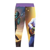 Frank and the Mummy guitar jam   ladies Plus Size Leggings (AOP)