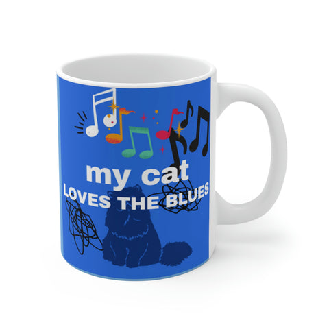 "My Cat Loves The Blues" Ceramic Mug (11oz\15oz)